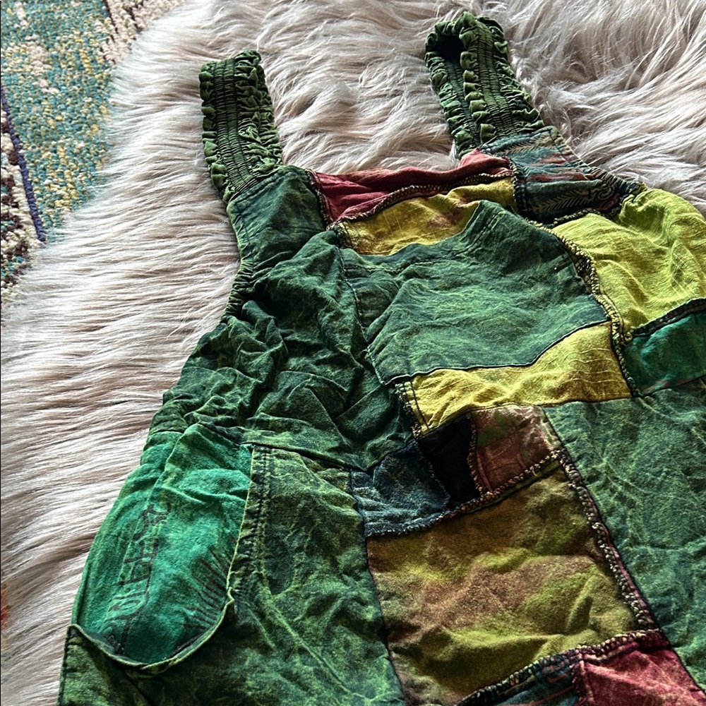 Patchwork Green Overalls - image 3